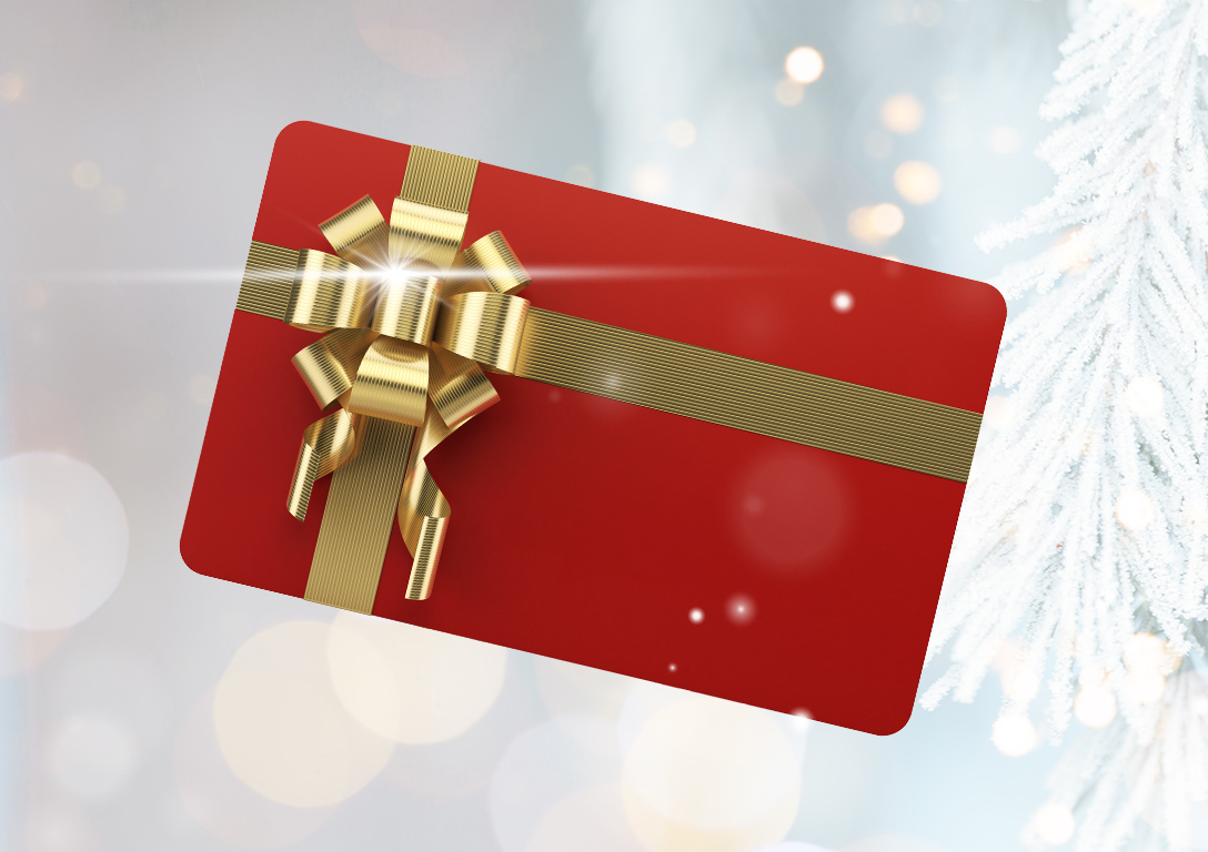 A picture of a wrapped gift card